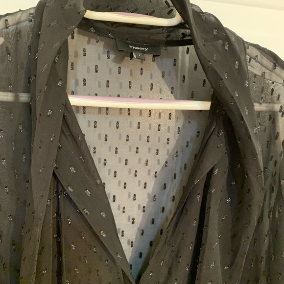 Theory silk black dress, size 8, with slip - Picture 6 of 15